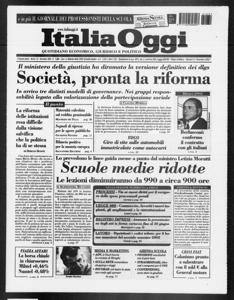 Italia oggi : quotidiano di economia finanza e politica